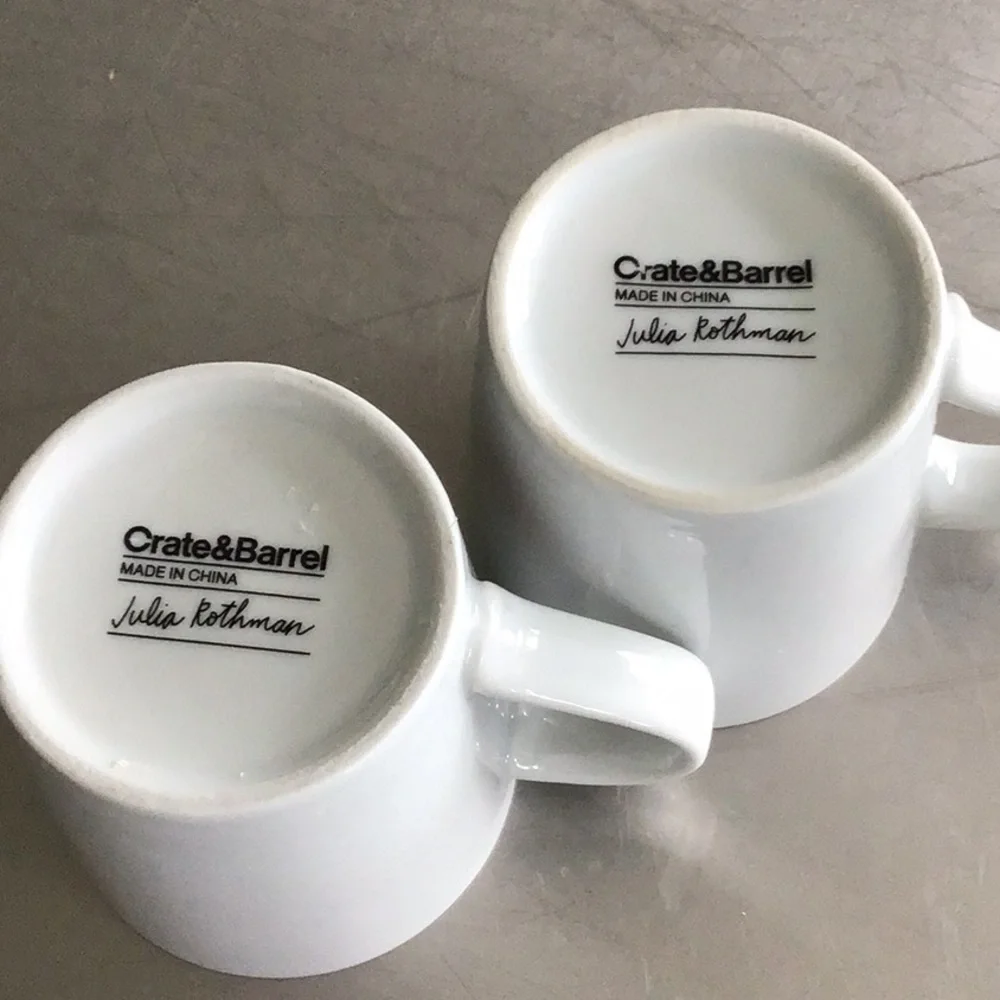 Crate&Barrel 6oz Julia Rothman YuleTown mugs